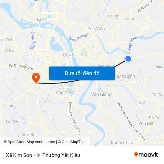 Xã Kim Sơn to Phường Yết Kiêu map