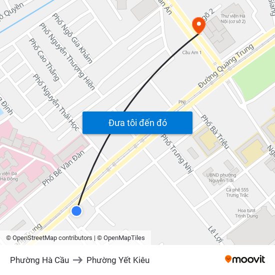 Phường Hà Cầu to Phường Yết Kiêu map