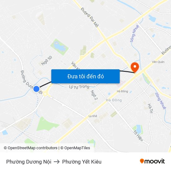 Phường Dương Nội to Phường Yết Kiêu map