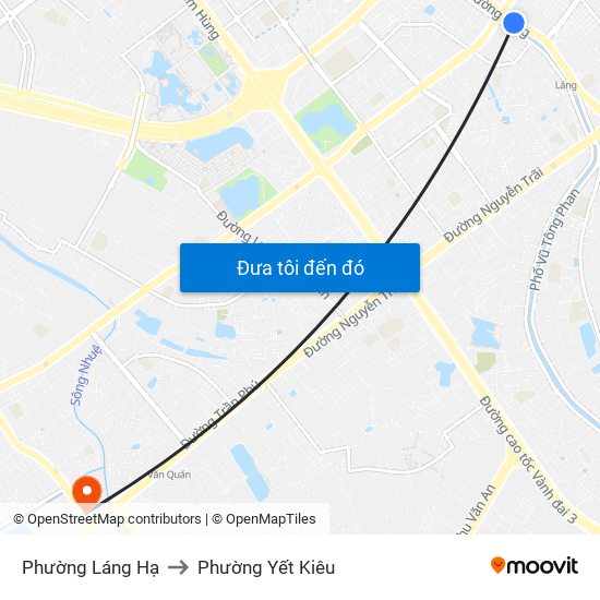 Phường Láng Hạ to Phường Yết Kiêu map