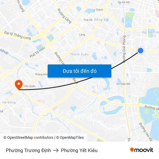 Phường Trương Định to Phường Yết Kiêu map