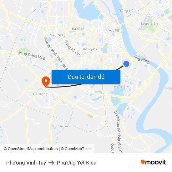 Phường Vĩnh Tuy to Phường Yết Kiêu map