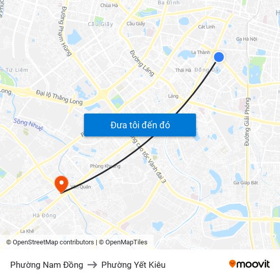 Phường Nam Đồng to Phường Yết Kiêu map