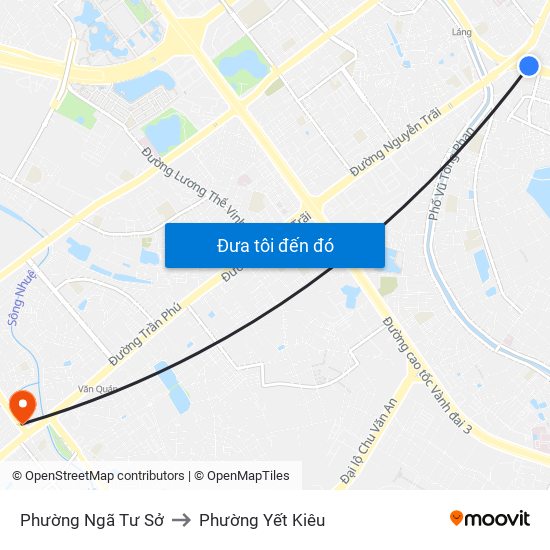 Phường Ngã Tư Sở to Phường Yết Kiêu map