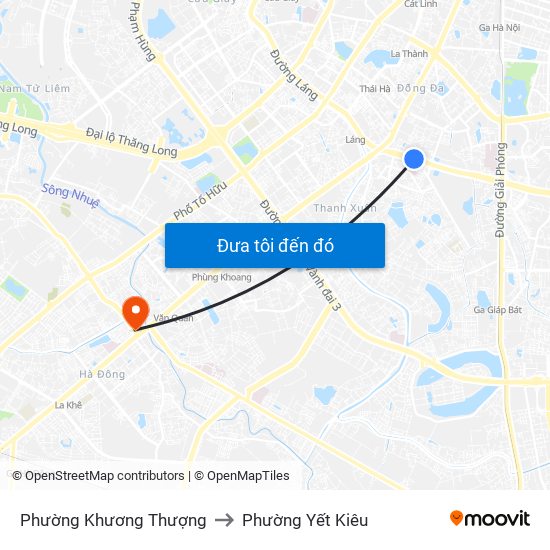 Phường Khương Thượng to Phường Yết Kiêu map