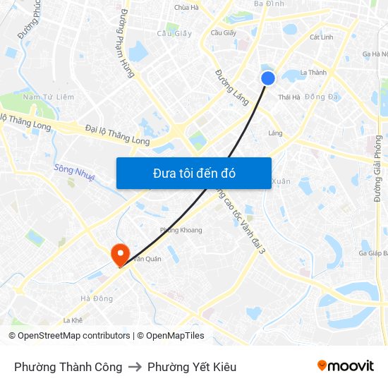 Phường Thành Công to Phường Yết Kiêu map