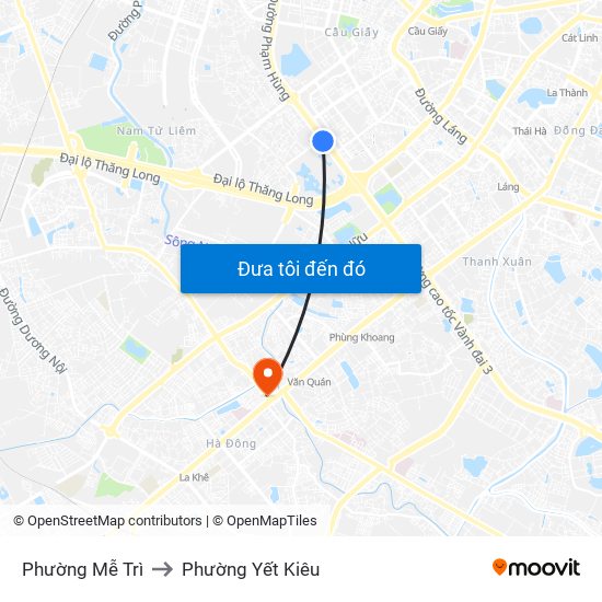 Phường Mễ Trì to Phường Yết Kiêu map