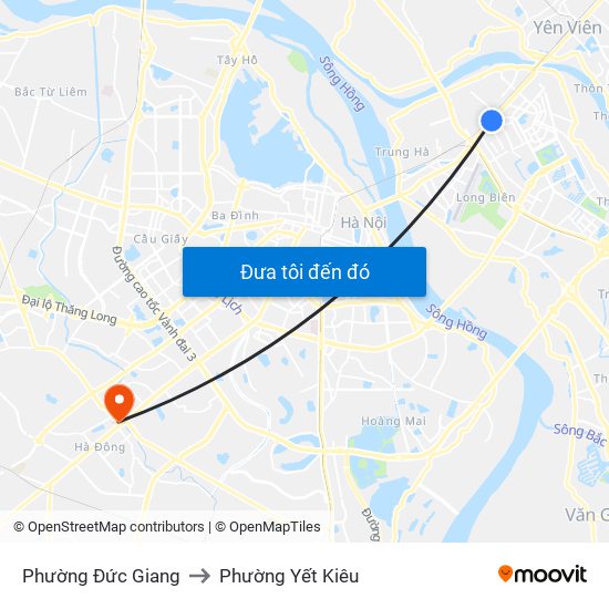 Phường Đức Giang to Phường Yết Kiêu map