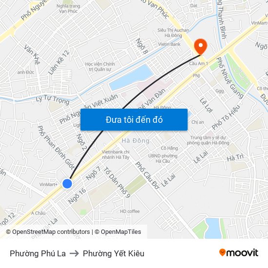 Phường Phú La to Phường Yết Kiêu map