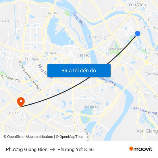 Phường Giang Biên to Phường Yết Kiêu map