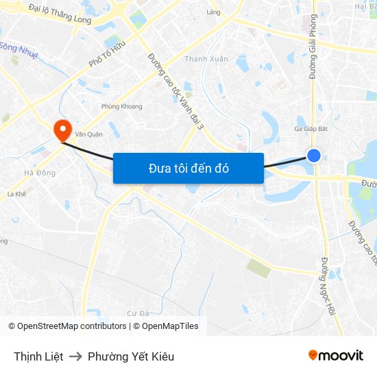 Thịnh Liệt to Phường Yết Kiêu map