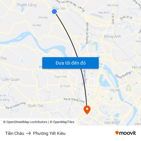 Tiền Châu to Phường Yết Kiêu map