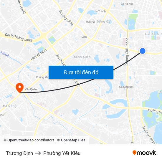 Trương Định to Phường Yết Kiêu map