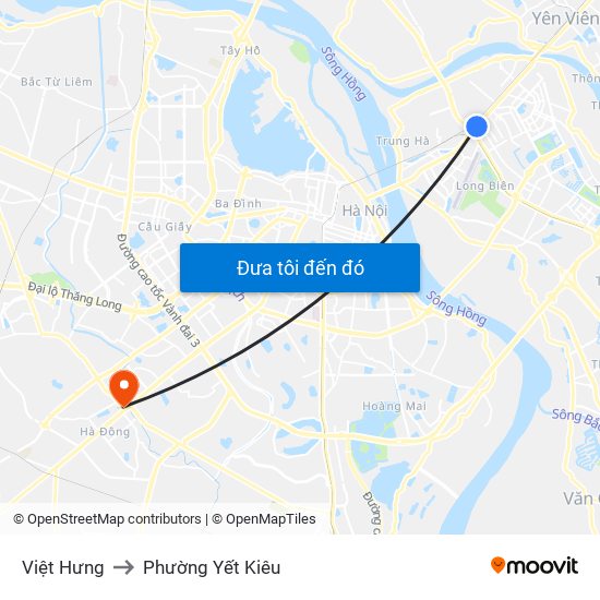 Việt Hưng to Phường Yết Kiêu map