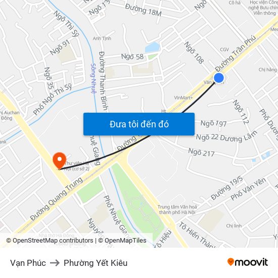 Vạn Phúc to Phường Yết Kiêu map