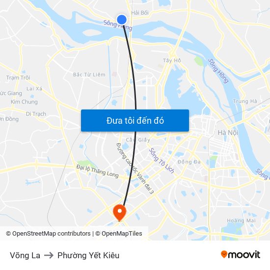 Võng La to Phường Yết Kiêu map