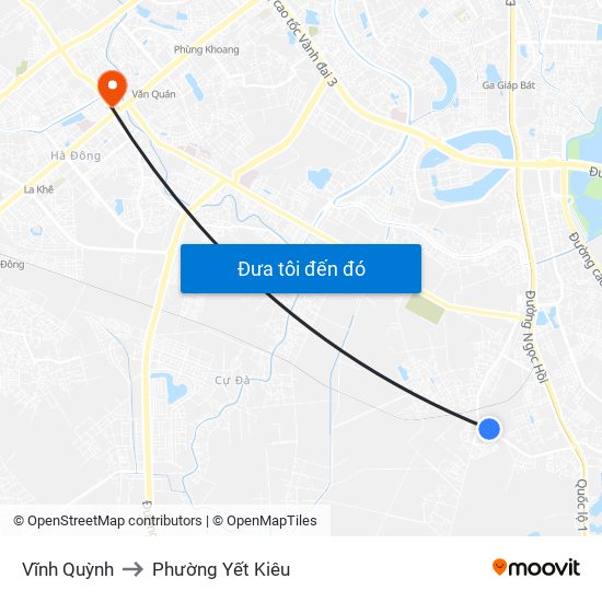 Vĩnh Quỳnh to Phường Yết Kiêu map