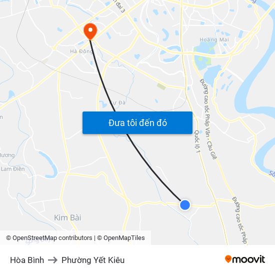 Hòa Bình to Phường Yết Kiêu map