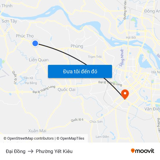 Đại Đồng to Phường Yết Kiêu map