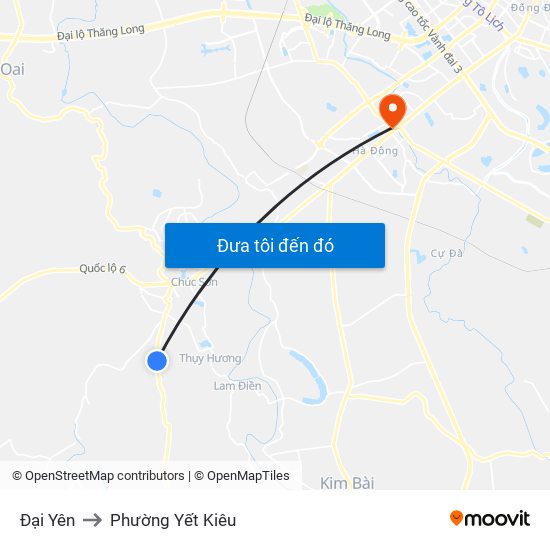 Đại Yên to Phường Yết Kiêu map