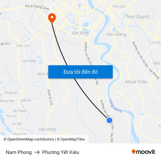 Nam Phong to Phường Yết Kiêu map