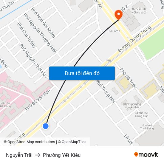 Nguyễn Trãi to Phường Yết Kiêu map