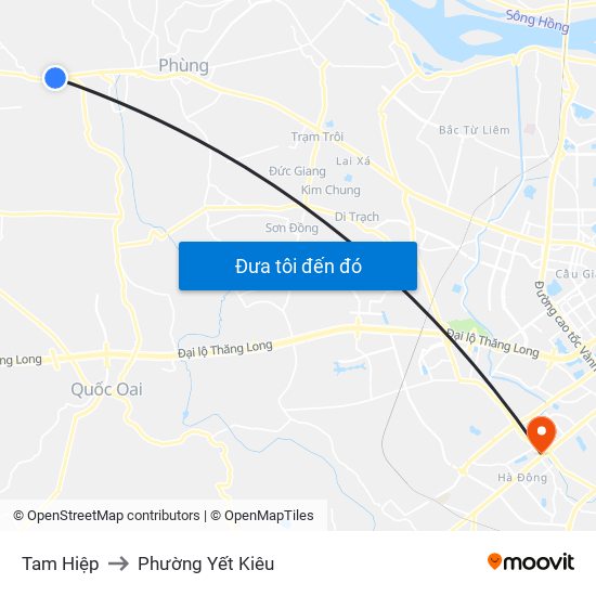 Tam Hiệp to Phường Yết Kiêu map