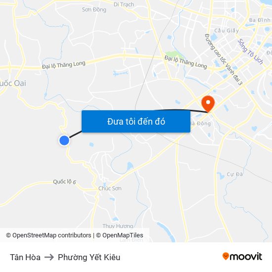 Tân Hòa to Phường Yết Kiêu map