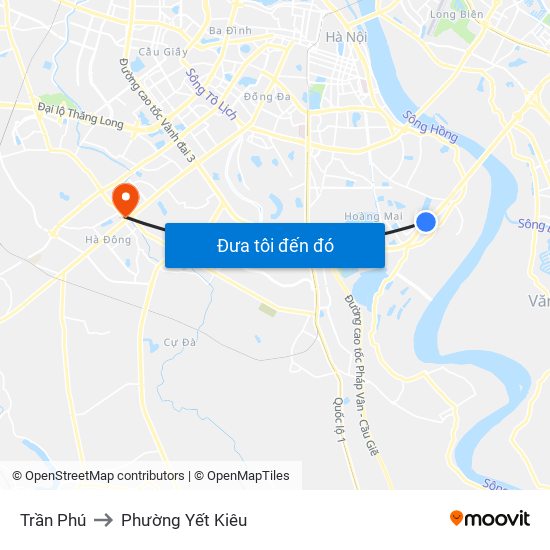 Trần Phú to Phường Yết Kiêu map