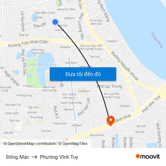 Đống Mác to Phường Vĩnh Tuy map