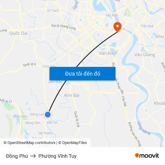 Đồng Phú to Phường Vĩnh Tuy map