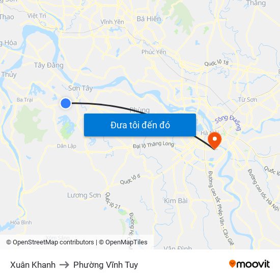 Xuân Khanh to Phường Vĩnh Tuy map