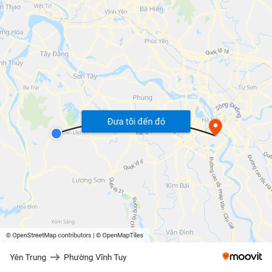 Yên Trung to Phường Vĩnh Tuy map
