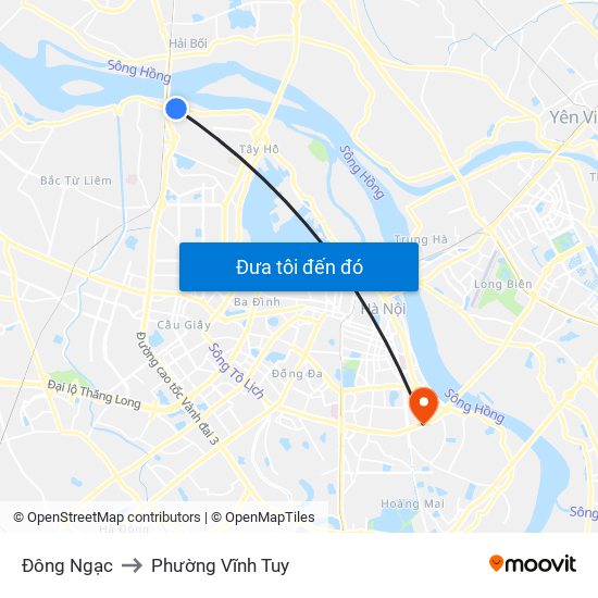 Đông Ngạc to Phường Vĩnh Tuy map