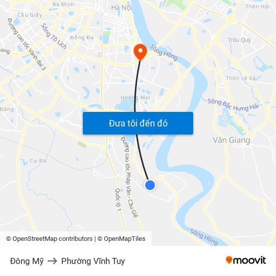 Đông Mỹ to Phường Vĩnh Tuy map