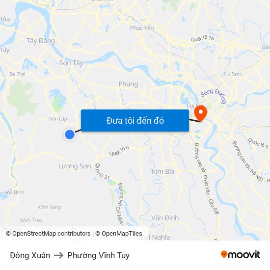 Đông Xuân to Phường Vĩnh Tuy map