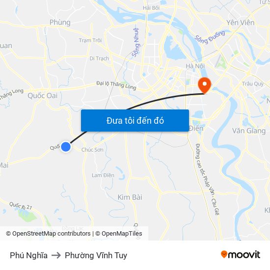 Phú Nghĩa to Phường Vĩnh Tuy map
