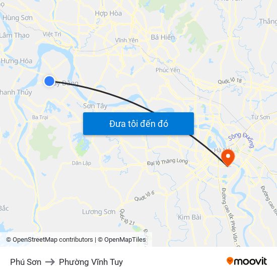 Phú Sơn to Phường Vĩnh Tuy map