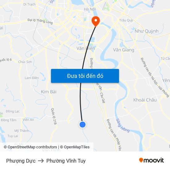 Phượng Dực to Phường Vĩnh Tuy map