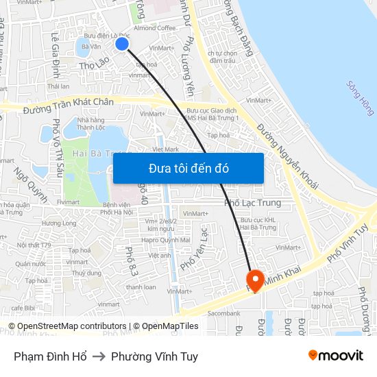 Phạm Đình Hổ to Phường Vĩnh Tuy map