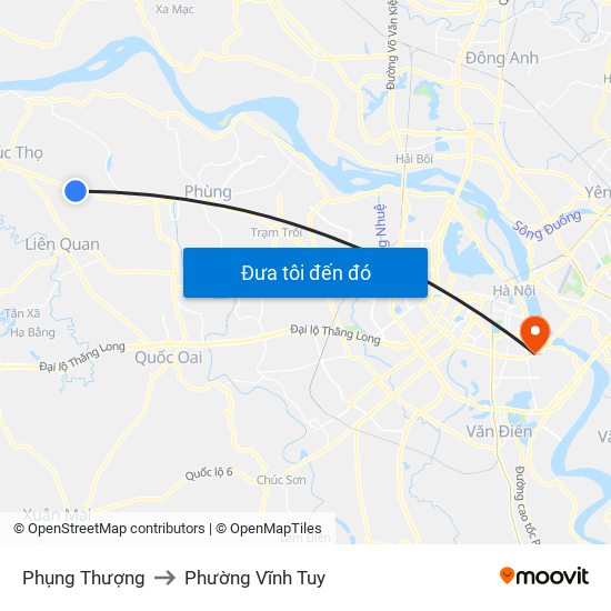 Phụng Thượng to Phường Vĩnh Tuy map
