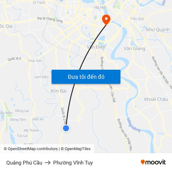 Quảng Phú Cầu to Phường Vĩnh Tuy map