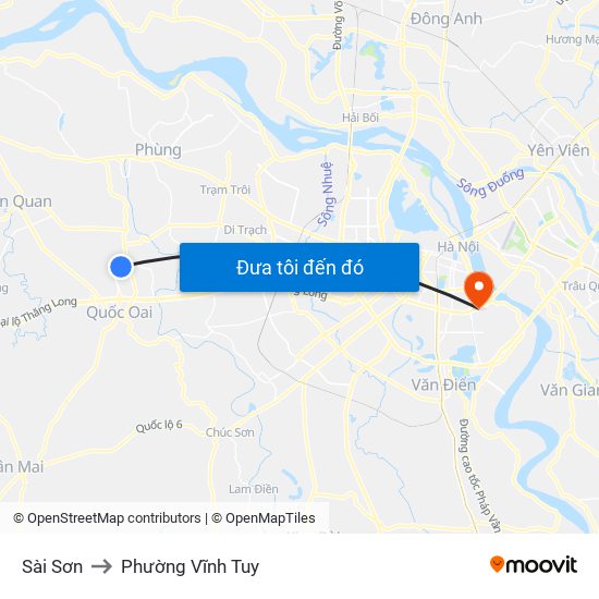 Sài Sơn to Phường Vĩnh Tuy map