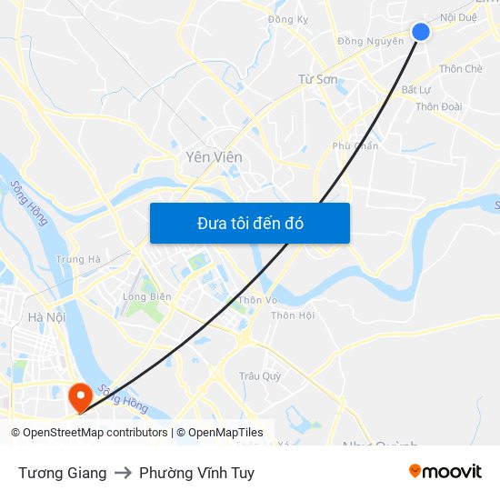 Tương Giang to Phường Vĩnh Tuy map