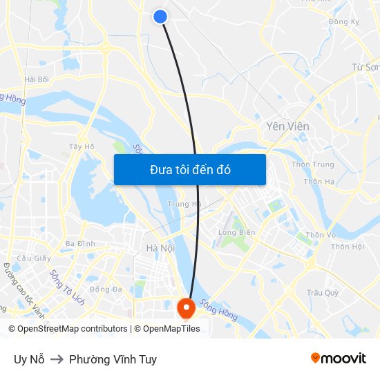 Uy Nỗ to Phường Vĩnh Tuy map