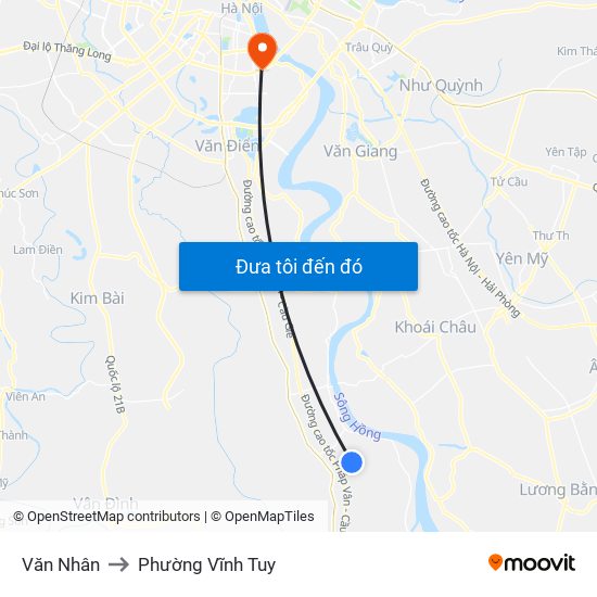 Văn Nhân to Phường Vĩnh Tuy map