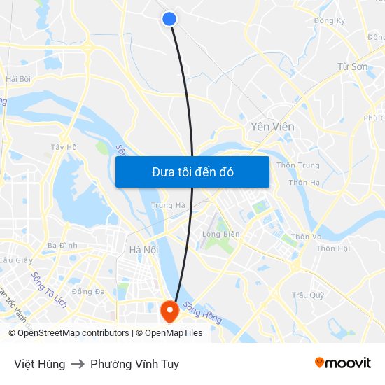 Việt Hùng to Phường Vĩnh Tuy map