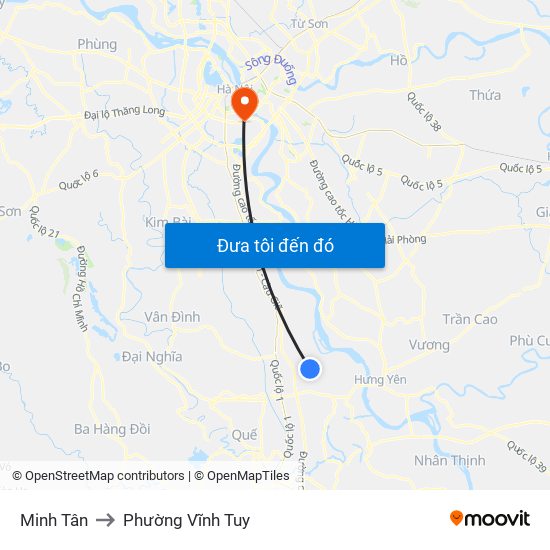 Minh Tân to Phường Vĩnh Tuy map
