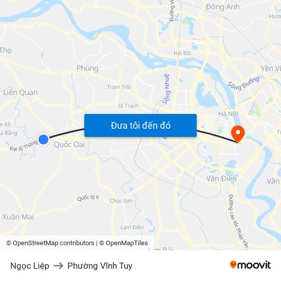 Ngọc Liệp to Phường Vĩnh Tuy map