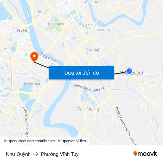 Như Quỳnh to Phường Vĩnh Tuy map